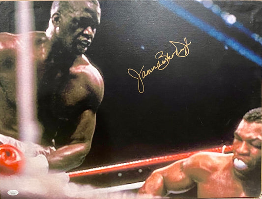 James "Buster" Douglas Autographed 18"x24" Stretched Canvas Tyson KO - JSA COA