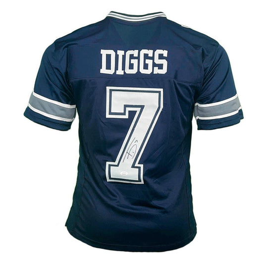 Trevon Diggs Dallas Cowboys Navy Autographed Football Jersey - JSA COA