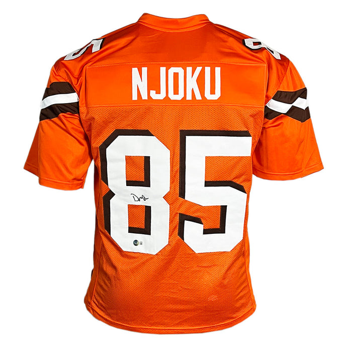 David Njoku Cleveland Browns Orange Autographed Football Jersey - JSA COA