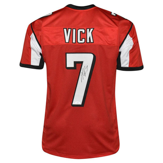 Michael Vick Atlanta Falcons Red Autographed Football Jersey - Beckett COA