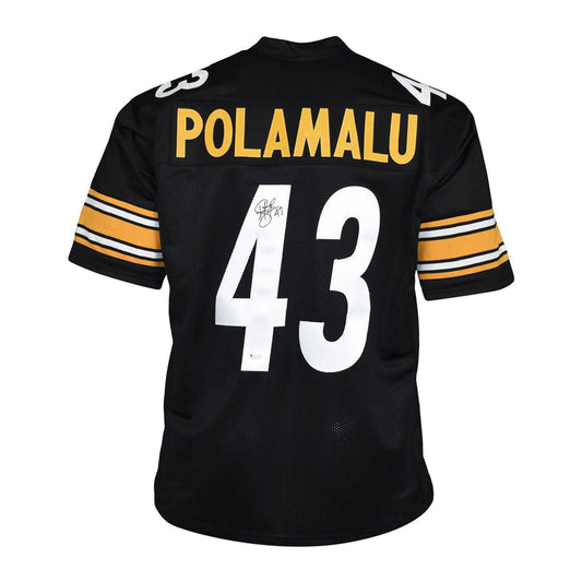 Troy Polamalu Pittsburgh Steelers Black Autographed Football Jersey - Beckett COA