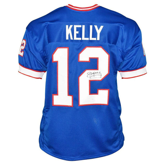 Jim Kelly Buffalo Bills Blue Autographed Football Jersey - Beckett COA