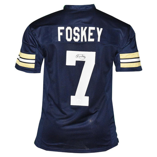 Isaiah Foskey Notre Dame Fighting Irish Navy Autographed Football Jersey - JSA COA