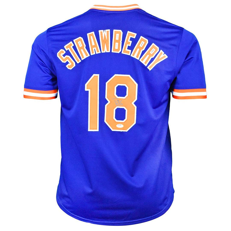 Darryl Strawberry New York Mets Blue Autographed Baseball Jersey - PSA COA