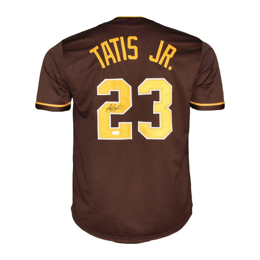 Fernando Tatis Jr San Diego Padres Brown Autographed Baseball Jersey - JSA COA