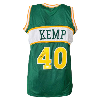 Shawn Kemp Seattle Sonics Green Autographed Basketball Jersey - JSA COA