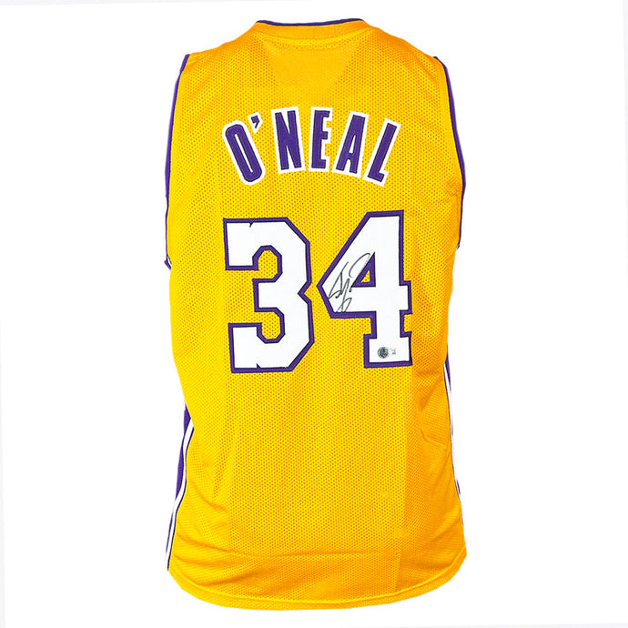 Shaquille O'Neal Los Angeles Lakers Yellow Autographed Basketball Jersey - Beckett COA