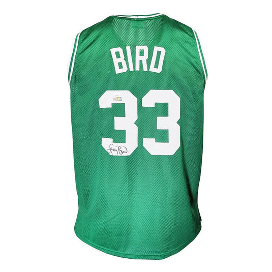 Larry Bird Boston Celtics Green Autographed Basketball Jersey - JSA COA