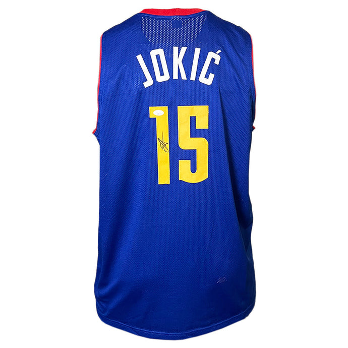 Nikola Jokic Denver Nuggets Blue Autographed Basketball Jersey - JSA COA