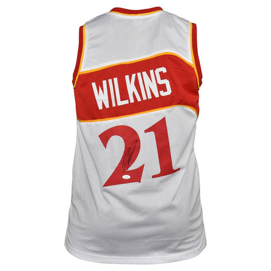 Dominique Wilkins Atlanta Hawks White Autographed Basketball Jersey - JSA COA