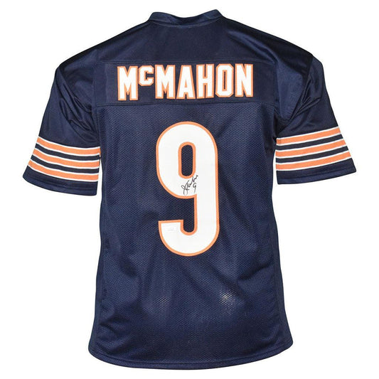 Jim McMahon Chicago Bears Navy Autographed Football Jersey - Beckett/LOA COA