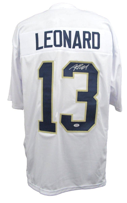 Riley Leonard Notre Dame White Autographed Football Jersey - PSA Authentication