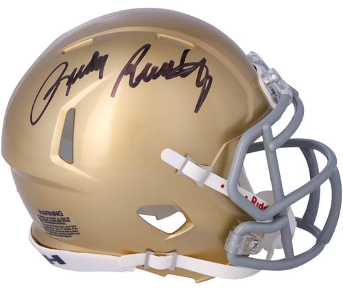 Rudy Ruettiger Autographed Notre Dame Mini Helmet – JSA Certified