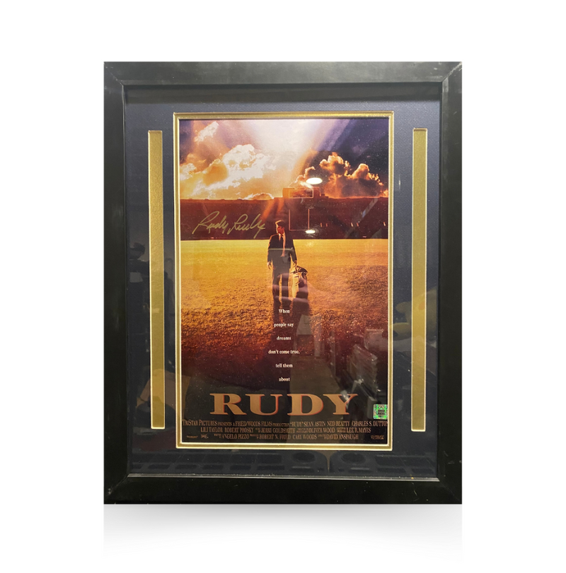 Load image into Gallery viewer, Rudy Ruettiger Notre Dame Fighting Irish Autographed 11"x17" Movie Poster - LOA COA
