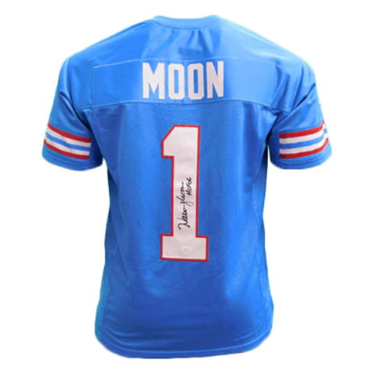 Warren Moon Houston Oilers Powder Blue Autographed Football Jersey w/ "HOF '06" - Beckett COA