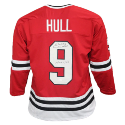 Bobby Hull Chicago Blackhawks Red Autographed Hockey Jersey w/ 