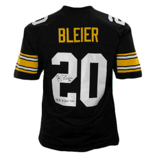 Rocky Bleier Pittsburgh Steelers Black Autographed Football Jersey w/ "4x SB Champ" - JSA COA