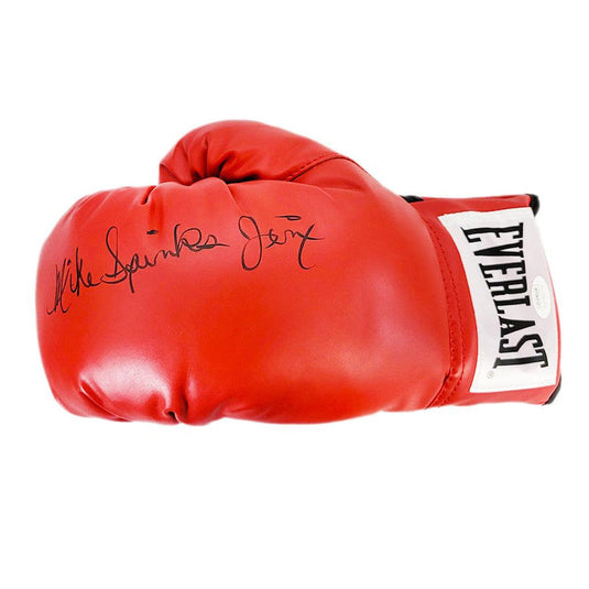 Michael Spinks Autographed Red Boxing Glove w/ "Jinx" - JSA COA