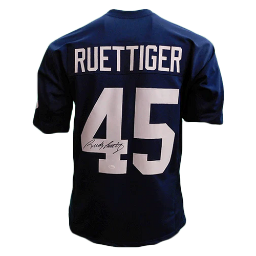 Rudy Ruettiger Notre Dame Fighting Irish Navy Autographed Football Jersey - JSA COA