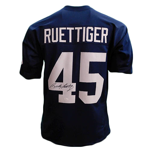 Rudy Ruettiger Notre Dame Fighting Irish Navy Autographed Football Jersey - JSA COA