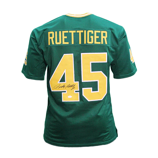 Rudy Ruettiger Notre Dame Fighting Irish Green Autographed Football Jersey - JSA COA